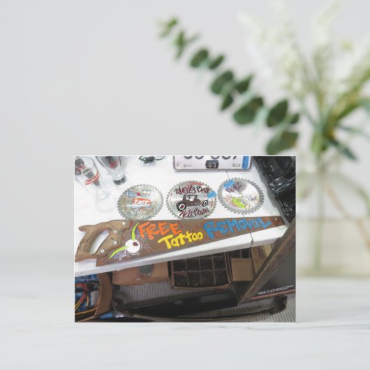 Entfernungsprogramm für Tattoo Postkarte (Stehend Vorderseite)
