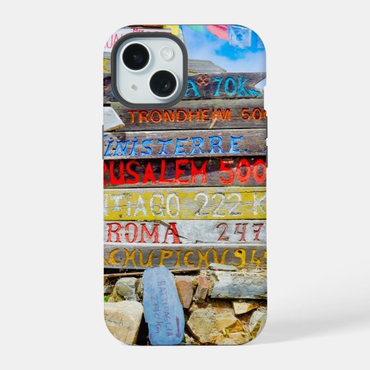 Entfernungsschild iPhone 15 Hülle (Rückseite)