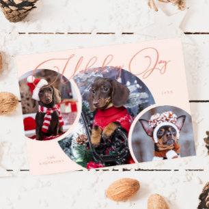 Entfesseln der Joy Peach Foto Holiday Card Feiertagskarte