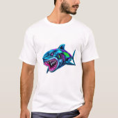 Entfesseln Sie Cyber-Shark-Power T-Shirt (Vorderseite)