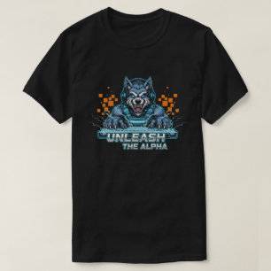 Entfesseln Sie das Alpha Gamer Wolf-Shirt   Cyberp T-Shirt