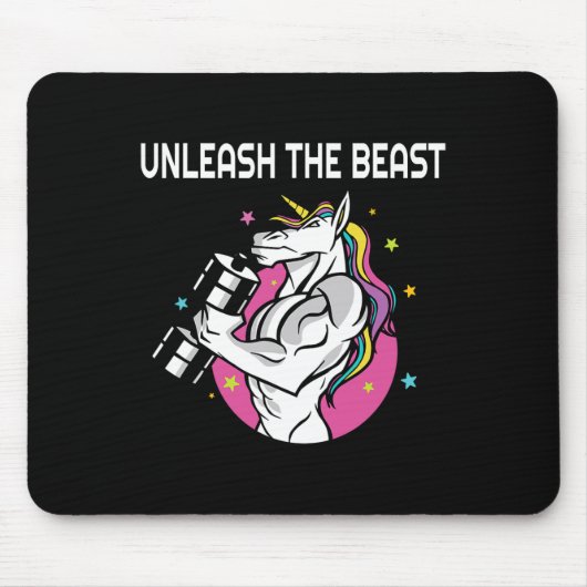 Entfesseln Sie das Biest - Einhorn Gym Rat Magic S Mousepad (Vorne)