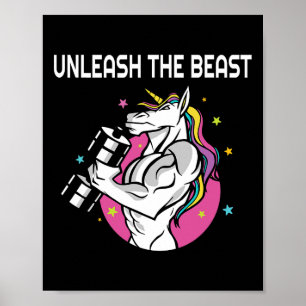 Entfesseln Sie das Biest - Einhorn Gym Rat Magic S Poster