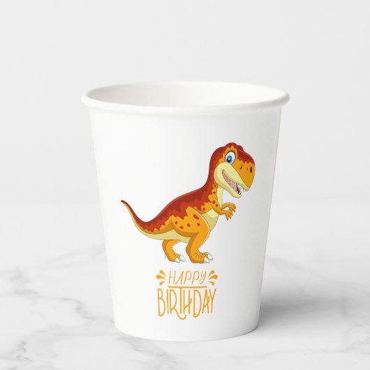 Entfesseln Sie das Dino-Gold des Fun Kids Pappbecher (Rückseite)