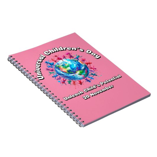 Entfesseln Sie das Potenzial des Kindes. Weltkinde Notizblock (Rechte Seite)