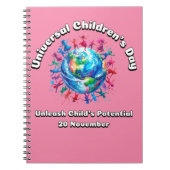 Entfesseln Sie das Potenzial des Kindes. Weltkinde Notizblock (Vorderseite)