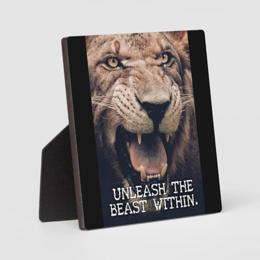 Entfesseln Sie das Tier im Inneren - Löwe Motivier Fotoplatte (Vorderseite)