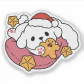 Entfesseln Sie den Holiday Cheer - Niedliche Hunde Aufkleber (Vorderseite)