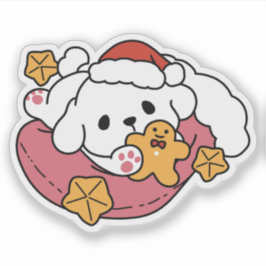 Entfesseln Sie den Holiday Cheer - Niedliche Hunde Aufkleber