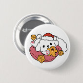 Entfesseln Sie den Holiday Cheer - Niedliche Hunde Button (Vorne & Hinten)