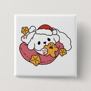 Entfesseln Sie den Holiday Cheer - Niedliche Hunde Button