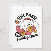 Entfesseln Sie den Holiday Cheer - Niedliche Hunde Dankeskarte (Vorderseite)
