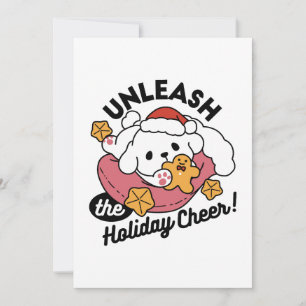 Entfesseln Sie den Holiday Cheer - Niedliche Hunde Dankeskarte