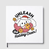 Entfesseln Sie den Holiday Cheer - Niedliche Hunde Gästebuch (Vorderseite)
