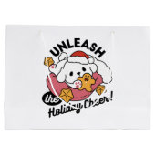 Entfesseln Sie den Holiday Cheer - Niedliche Hunde Große Geschenktüte (Rückseite)