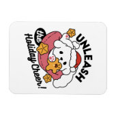 Entfesseln Sie den Holiday Cheer - Niedliche Hunde Magnet (Horizontal)