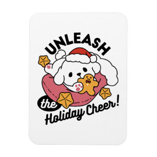 Entfesseln Sie den Holiday Cheer - Niedliche Hunde Magnet