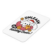Entfesseln Sie den Holiday Cheer - Niedliche Hunde Magnet (Linke Seite)