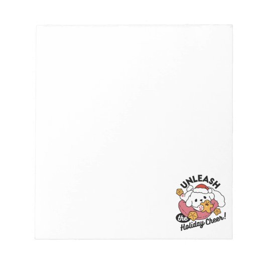 Entfesseln Sie den Holiday Cheer - Niedliche Hunde Notizblock (Vorderseite)