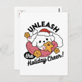 Entfesseln Sie den Holiday Cheer - Niedliche Hunde Postkarte (Vorne/Hinten)