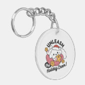 Entfesseln Sie den Holiday Cheer - Niedliche Hunde Schlüsselanhänger (Vorderseite links)