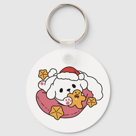 Entfesseln Sie den Holiday Cheer - Niedliche Hunde Schlüsselanhänger (Vorderseite)