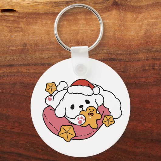 Entfesseln Sie den Holiday Cheer - Niedliche Hunde Schlüsselanhänger (Rückseite)