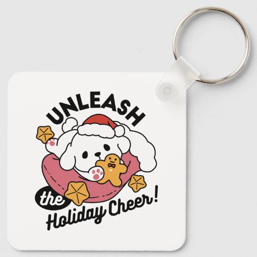 Entfesseln Sie den Holiday Cheer - Niedliche Hunde Schlüsselanhänger (Rückseite)