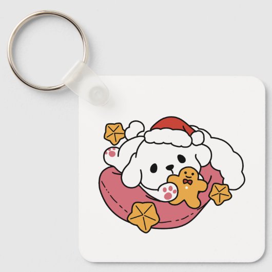 Entfesseln Sie den Holiday Cheer - Niedliche Hunde Schlüsselanhänger (Vorderseite)