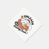 Entfesseln Sie den Holiday Cheer - Niedliche Hunde Serviette (Ecke)