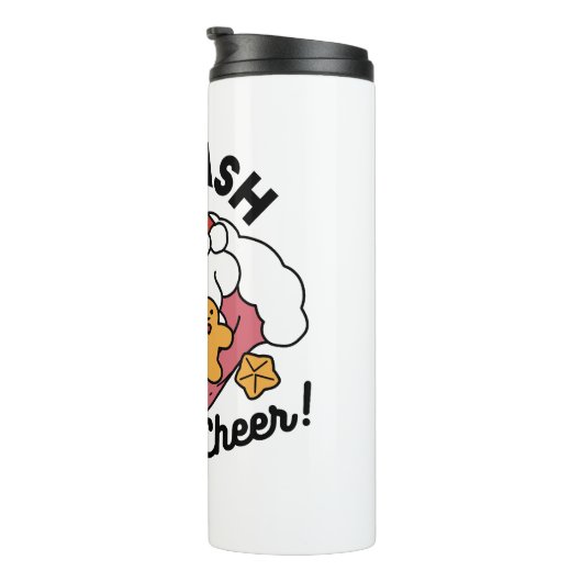 Entfesseln Sie den Holiday Cheer - Niedliche Hunde Thermosbecher (Nach rechts gedreht)