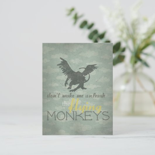 Entfesseln Sie die fliegenden Affen Postkarte (Stehend Vorderseite)