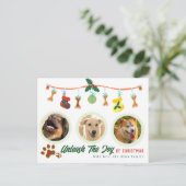 Entfesseln Sie die Freude an Weihnachten Postkarte (Stehend Vorderseite)