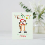 Entfesseln Sie die Freude des Weihnachtshundes Postkarte (Stehend Vorderseite)