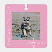 Entfesseln Sie die Freude | Foto Weihnachtsbaum Ornament Aus Metall (Rückseite)