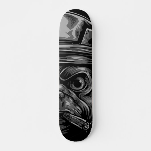 Entfesseln Sie die Höhe: Mops Dog Soldier Artwork Skateboard (Vorne)