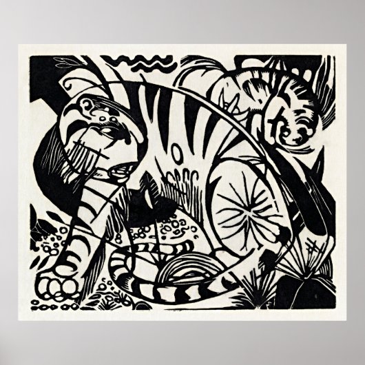 Entfesseln Sie die Wildnis: Franz Marcs Tiger Poster (Vorne)