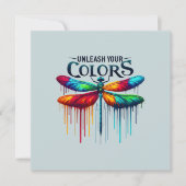 Entfesseln Sie Ihre Farben - Künstlerische Libelle (Vorderseite)