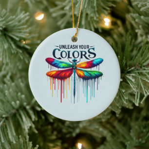Entfesseln Sie Ihre Farben - Künstlerische Libelle Keramik Ornament