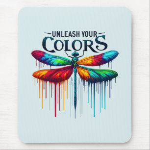 Entfesseln Sie Ihre Farben - Künstlerische Libelle Mousepad
