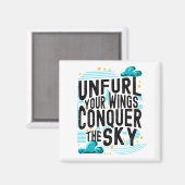 Entfesseln Sie Ihre Flüge, erobern Sie den Himmel, Magnet (Vorderseite/Rückseite)