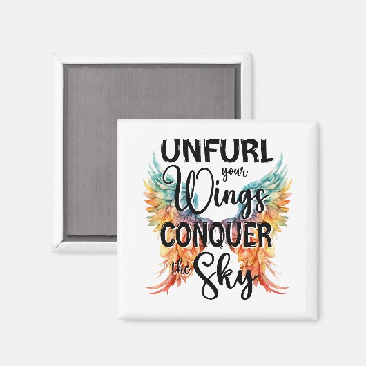 Entfesseln Sie Ihre Flügel erobern Sie den Himmel, Magnet (Vorderseite/Rückseite)
