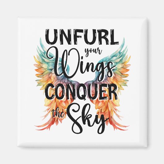 Entfesseln Sie Ihre Flügel erobern Sie den Himmel, Magnet (Vorne)