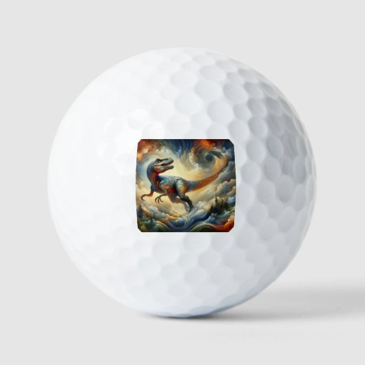 🦕 Entfesseln Sie Ihre innere Künstlerin mit Dinos Golfball (Vorderseite)