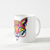 Entfesseln Sie Ihre wilde Seite: Abstraktes Lynx-T Kaffeetasse (VorderseiteRechts)