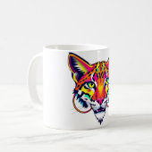 Entfesseln Sie Ihre wilde Seite: Abstraktes Lynx-T Kaffeetasse (Vorderseite Links)