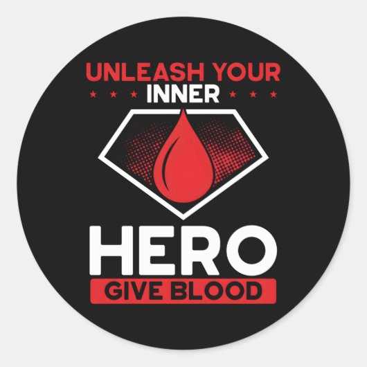 Entfesseln Sie Ihren inneren Helden, geben Sie Blu Runder Aufkleber (Vorderseite)