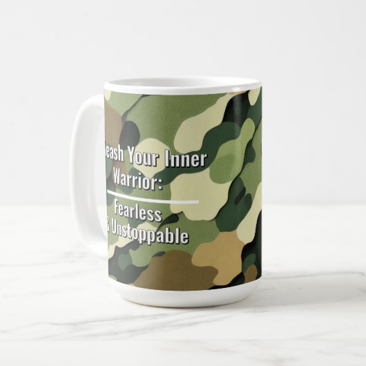 "Entfesseln Sie Ihren inneren Krieger" Kaffeetasse (Vorderseite Links)