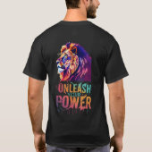 Entfesseln Sie Ihren Power: Lion Sunset Silhouette T-Shirt (Rückseite)