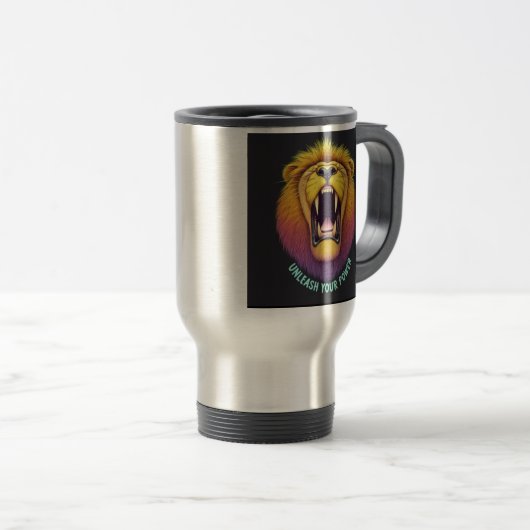 "Entfesseln Sie Ihren Power" Reisecoffee Mug Reisebecher (VorderseiteRechts)